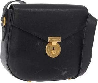 Ferragamo Pre-owned Shoulder Bag - Dames - Vintage Schoudertas - Zwart - ONE Size - Leer - Vintage