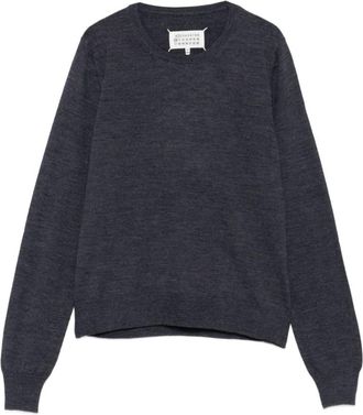 Maison Margiela Blue Round Neck wool sweater