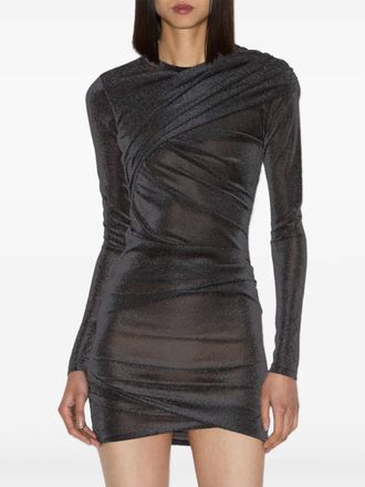 Isabel Marant Denise draped long-sleeve mini dress - Grey