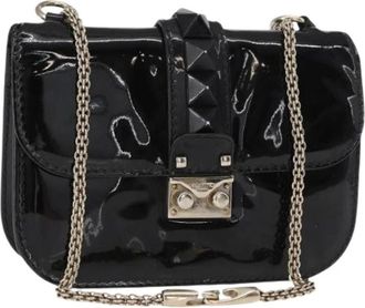 Valentino Pre-owned Cross Body Bags, female, Black, Size: ONE SIZE Pre-owned Coated Canvas Shoulder Bag