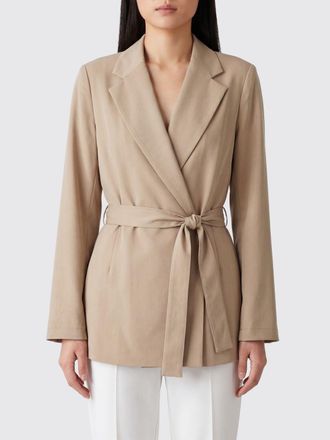 Parosh Short Robe-Style P. A.R. O.S. H. Blazer with a Tie-Waist Belt and Lapels