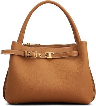 Tod's Mini T Timeless Leather Top Handle Bag in Kenia Scuro at Nordstrom