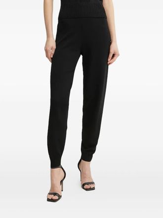 A|X Armani Exchange logo-plaque knit trousers - Black