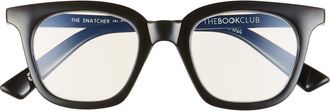 The Book Club The Snatcher In Black Tie 47mm Reading Glasses in Black Marker at Nordstrom, Size +2.50
