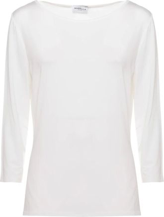 Marella Tops, Dames, Wit, M, Trui met wijde hals van viscose
