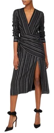 Altuzarra Black Metallic Sade Draped Dress Size S