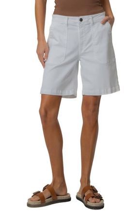 Kut from the Kloth Hailey High Waist Denim Bermuda Shorts in Optic White at Nordstrom, Size 12