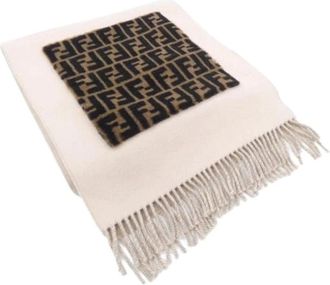 Fendi Pre-owned Scarves, male, Multicolor, Size: ONE SIZE Pre-owned Fxt276 Cashmere Blend Muffler