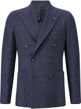 Tagliatore Jassen, Heren, Blauw, L, Katoen, Jasje in linnen-katoenmix