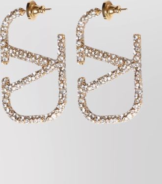 Valentino Garavani crystal embellished logo earrings