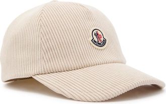 Moncler Logo-appliqu&eacute;d Corduroy cap - Beige - One Size