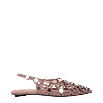 The Attico Die Attico Ballerine Grid Donna Wildleder Pink/Schlamm