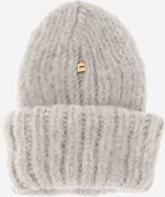 Myssyfarmi Womens Wool Lapel Beanie Light Gray Hat