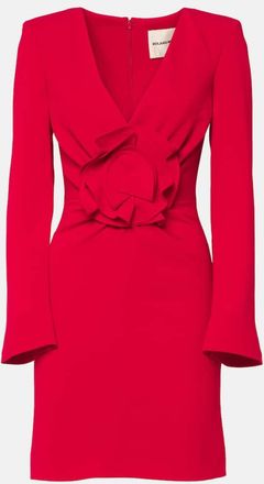 Roland Mouret Floral-applique draped cady minidress