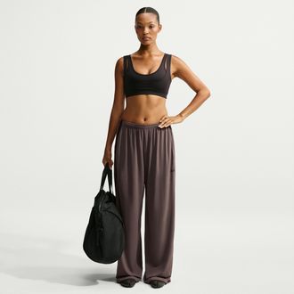 Nike Womens SKIMS Stretch Knit Wide-Leg Pants in Brown | IU2217-241