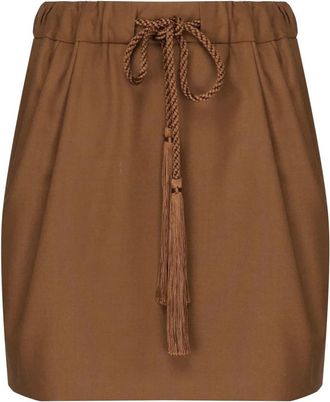 Max Mara Tabarin Rok - Dames - Korte rokken - Bruin - XS - Wol - Rokken