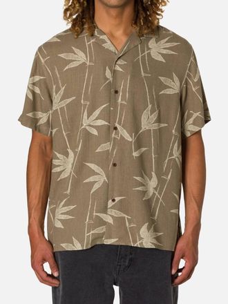 KATIN Short Sleeve Bamboo Button Down Shirt In Moss