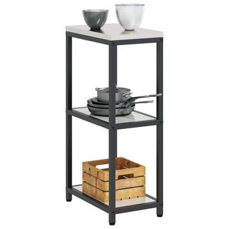 Berkfield Home Kitchen Storage Shelf with Storage Silver Galvanised steel