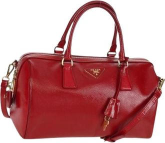 Prada Pre-owned Handbags, female, Red, Size: ONE SIZE Pre-owned Vintage Saffiano Hand Bag