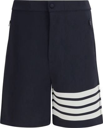 Thom Browne Mens Shorts 4-Bar Technical Navy Viscose Bermuda