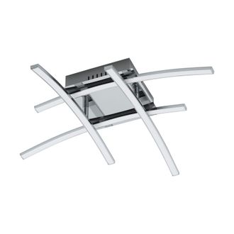 Loops Flush Ceiling Light Colour Chrome Plated Shade White Plastic LED 4x5W Included