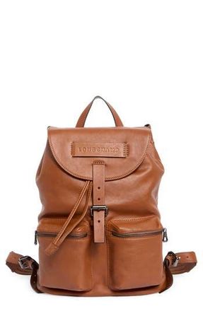Longchamp LC3D Medium Leather Backpack in Cognac at Nordstrom Rack