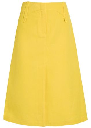 Tory Burch Waxed Canvas Midi Skirt - Yellow - 6 (UK10 / S)