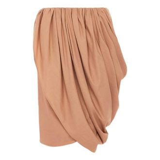 Chlo&eacute; Gonna in Popeline di Cotone a Portafoglio - - Skirts - Donna - Marrone - S