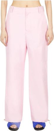 Marni Experimentele Broek met Trekkoord - Dames - Straight fit broeken - Roze - S - Broeken