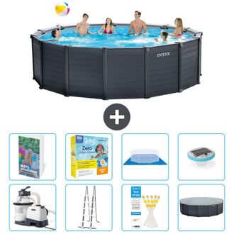Intex Piscina Graphite Panel Redonda - 478x124 Cm - 9-piezas S526