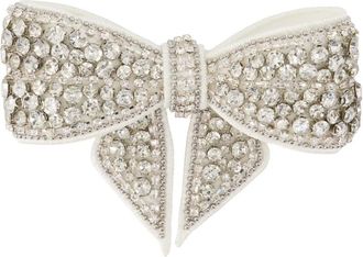 Self Portrait Accessoires, Dames, Wit, ONE Size, Polyester, Kristallen Strik Haarclip
