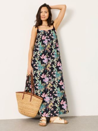 Fat Face FatFace Bea Black Tropical Petite Maxi Dress