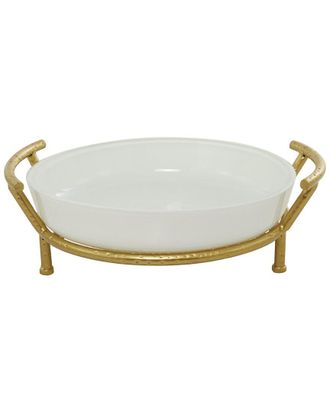 CosmoLiving by Cosmopolitan Kitchen White Glass Serving Bowl