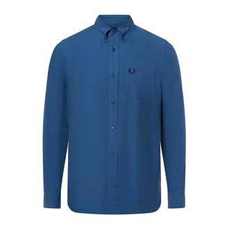 Fred Perry Casual Shirts, male, Blue, Size: M Camicia Oxford