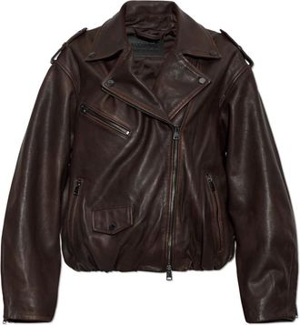 AllSaints Samina Leren Jas - Dames - Leren en Su&egrave;de Jassen - Rood - XS - Leer - Jassen