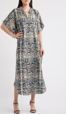 Nikki Lund Ursula Print Dress in Grey at Nordstrom