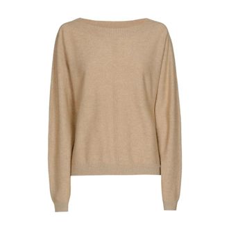 Marie Méro Truien & Vesten, Dames, Bruin, 3Xl, Wol, Luxe Wol Kasjmier Boothals Trui