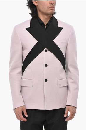 Off-white Relaxed-Fit Blazer STICKER COLLAR with Criss Cross Detail size 48