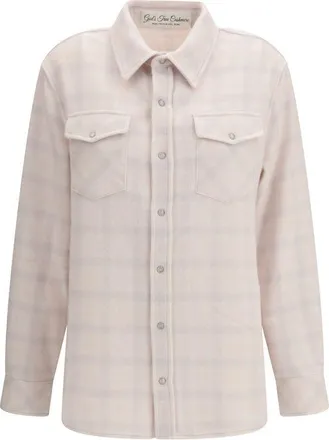 God's True Cashmere White Cashmere Pattern Womens Shirt