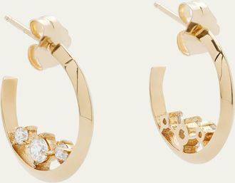 Lizzie Mandler Eclat 3 Diamond Knife Edge Hoop Earrings