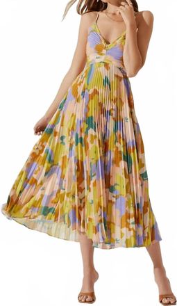 Astr Blythe Midi Dress In Lime Rust Floral