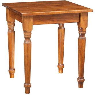 Biscottini International Biscottini - Tavolo Quadrato In Legno Massello Di Tiglio - Stile Country - Stile Shabby - Struttura e Piano Noce l 70 x pr 70 x h 78 cm
