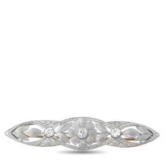 Luxury Bazaar Platinum 0.70ct Diamond Brooch MF01-080726