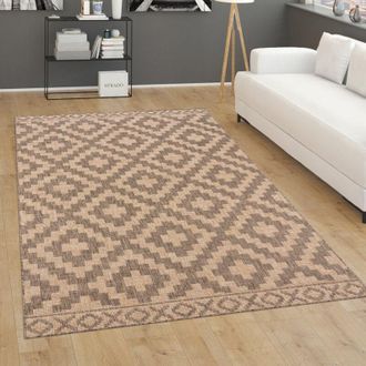 Paco Home Paco Home Alfombra Salon De Habitacion Cocina Exterior Terraza Nordica Dibujo Geometrico 160x220 Cm, Beige