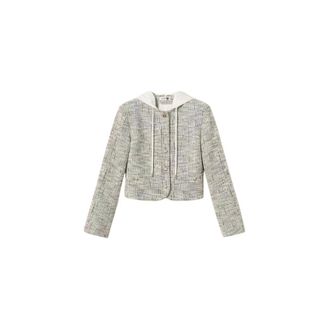 Twinset Giacca in Tweed Testurizzato - - Jackets - Donna - Bianco - M