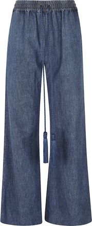 Valentino Garavani Tasseled High-Rise Bootcut Jeans - Dames - Bootcut Jeans - Blauw - M - Katoen - Jeans