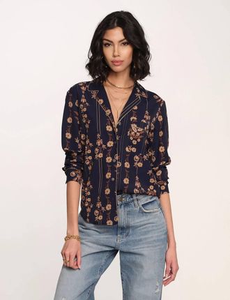 Heartloom Berry Long Sleeve Top In Blue