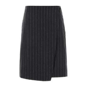 Loulou Studio Short Skirts, female, Gray, Size: S Mason Wrap Skirt