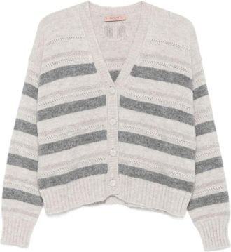 Twinset Alpaca Cardigan - Dames - Vesten - Veelkleurig - L - Truien & Vesten