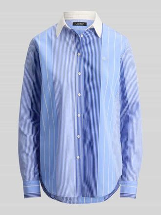 Lauren Ralph Lauren Relaxed Fit Hemdbluse aus reiner Baumwolle in Blau, Gr&ouml;&szlig;e XL